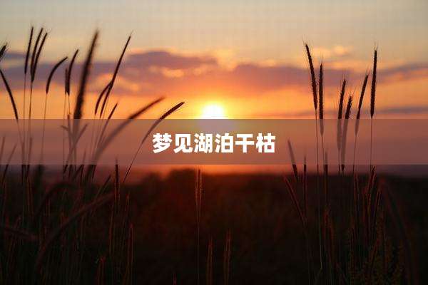 梦见湖泊干枯