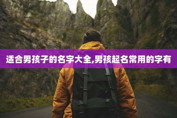 适合男孩子的名字大全,男孩起名常用的字有