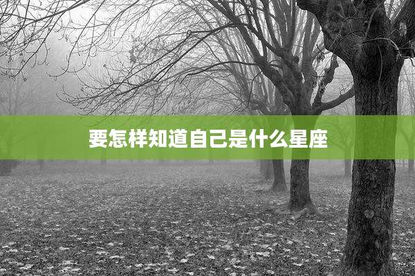 要怎样知道自己是什么星座