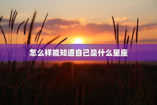 怎么样能知道自己是什么星座