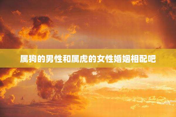 属狗的男性和属虎的女性婚姻相配吧