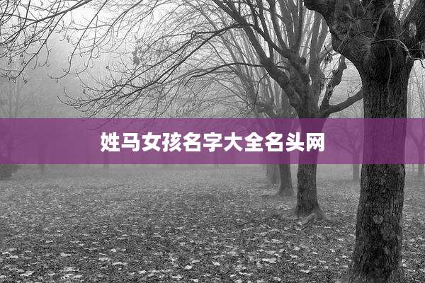姓马女孩名字大全名头网