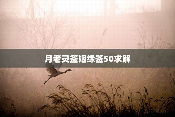 月老灵签姻缘签50求解