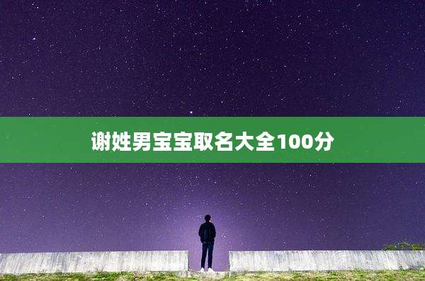 谢姓男宝宝取名大全100分