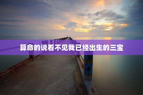 算命的说看不见我已经出生的三宝
