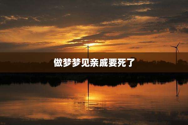 做梦梦见亲戚要死了