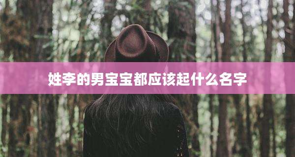 姓李的男宝宝都应该起什么名字