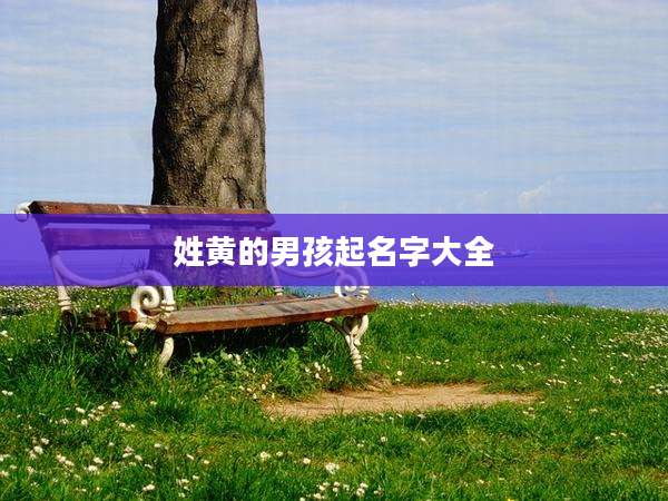 姓黄的男孩起名字大全