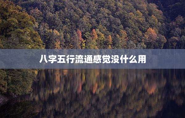 八字五行流通感觉没什么用