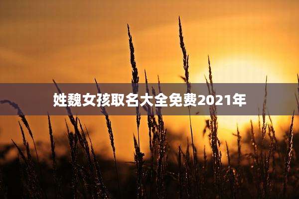 姓魏女孩取名大全免费2021年