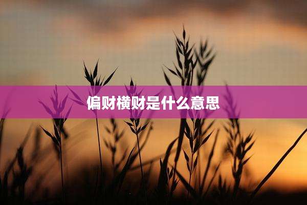 偏财横财是什么意思