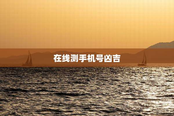 在线测手机号凶吉