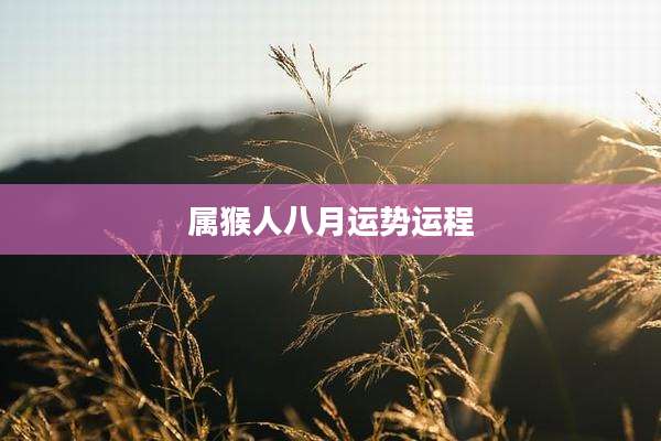 属猴人八月运势运程