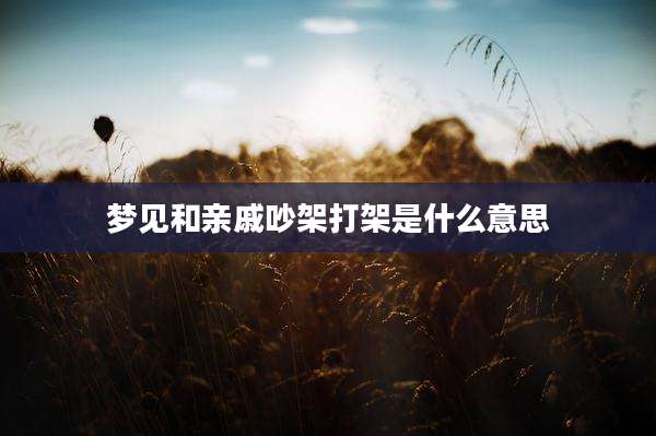 梦见和亲戚吵架打架是什么意思