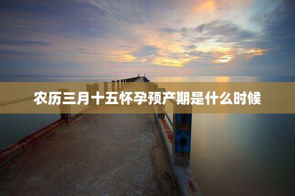 农历三月十五怀孕预产期是什么时候