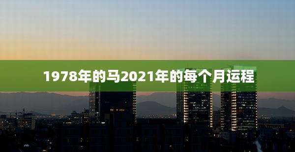 1978年的马2021年的每个月运程