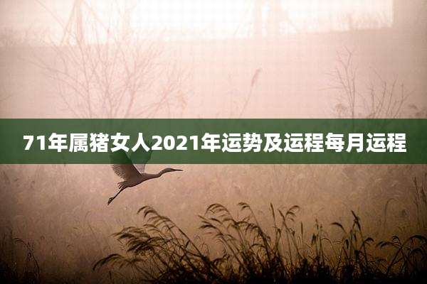 71年属猪女人2021年运势及运程每月运程