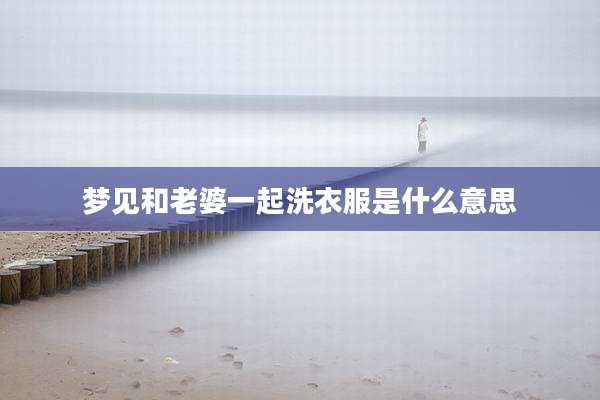 梦见和老婆一起洗衣服是什么意思