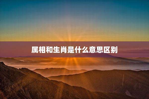 属相和生肖是什么意思区别