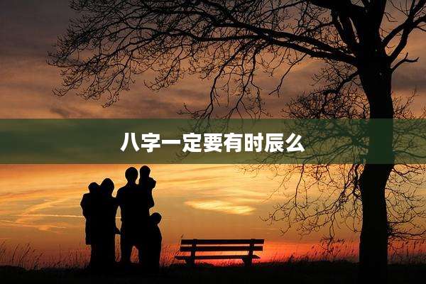 八字一定要有时辰么