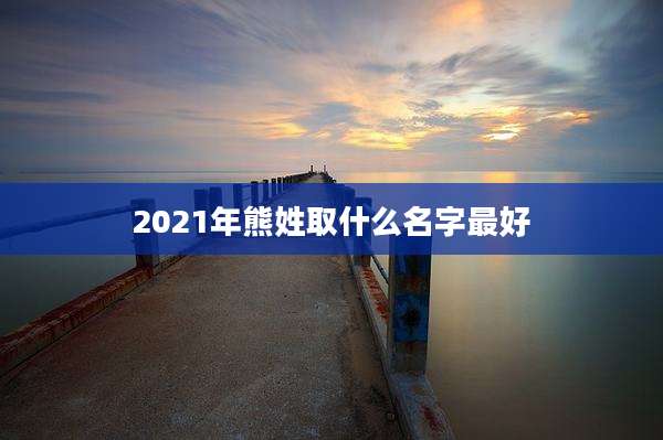 2021年熊姓取什么名字最好