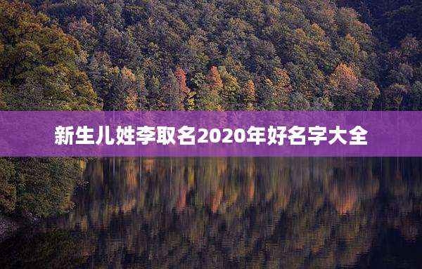 新生儿姓李取名2020年好名字大全