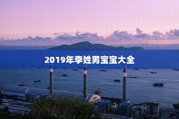 2019年李姓男宝宝大全