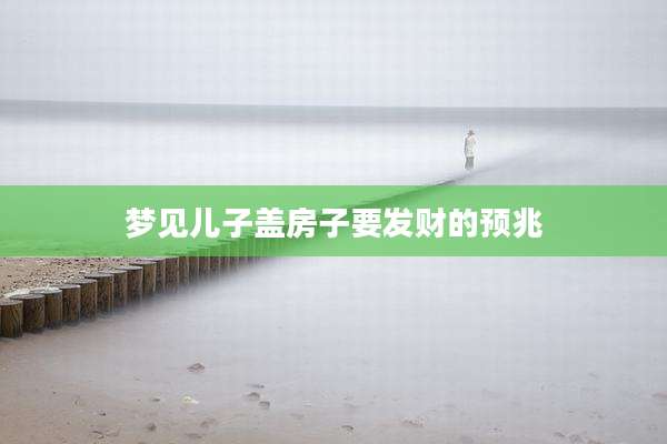 梦见儿子盖房子要发财的预兆