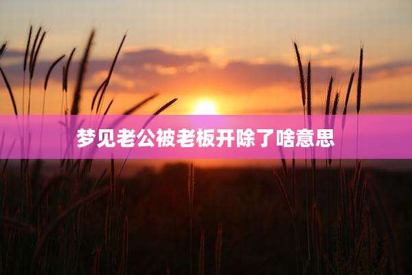 梦见老公被老板开除了啥意思