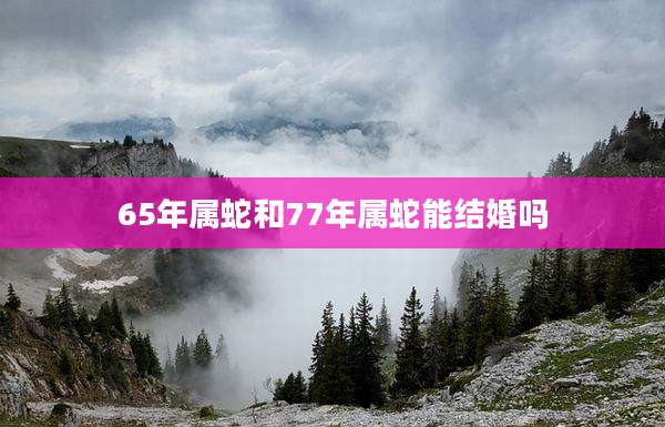 65年属蛇和77年属蛇能结婚吗