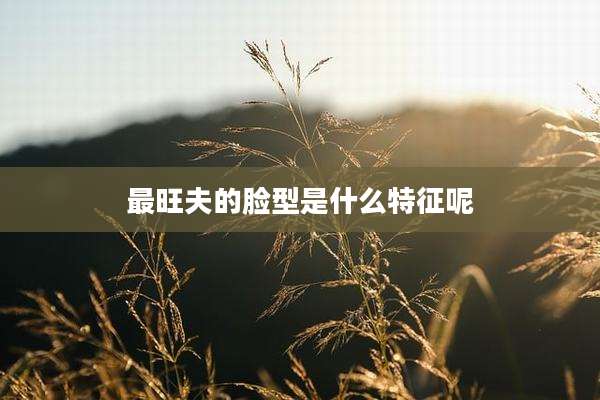 最旺夫的脸型是什么特征呢
