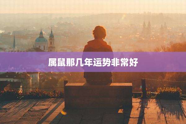属鼠那几年运势非常好