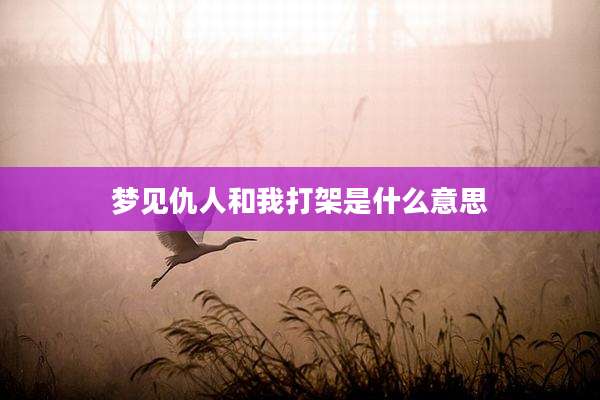 梦见仇人和我打架是什么意思