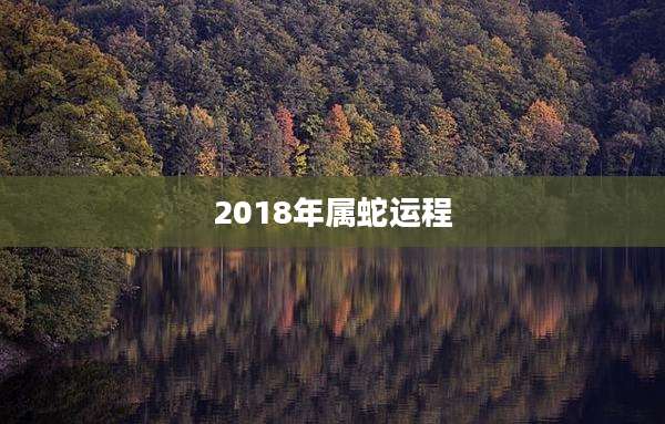 2018年属蛇运程