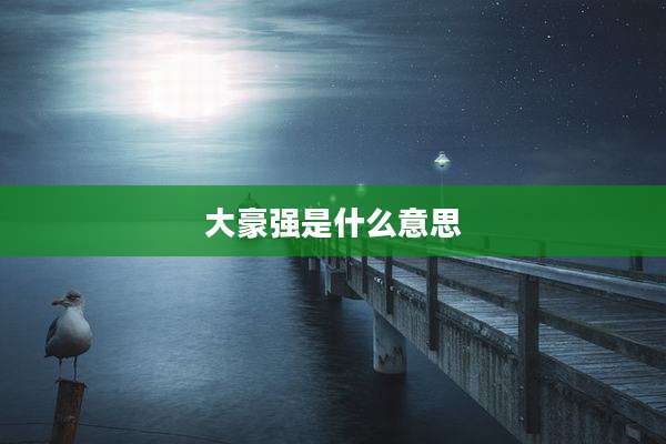 大豪强是什么意思