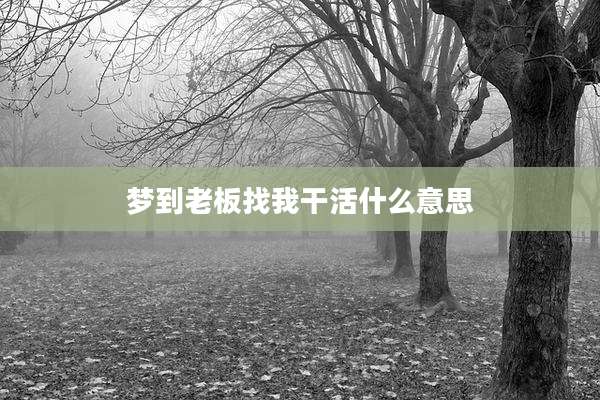 梦到老板找***活什么意思
