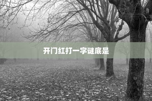 开门红打一字谜底是