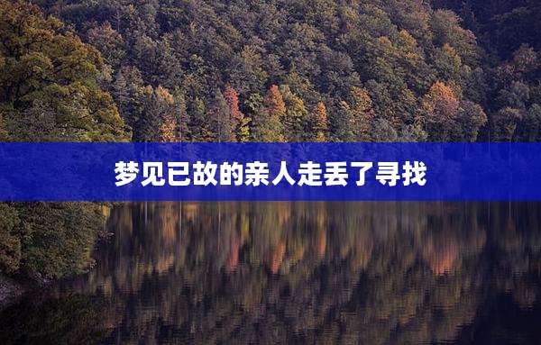 梦见已故的亲人走丢了寻找