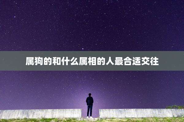 属狗的和什么属相的人最合适交往