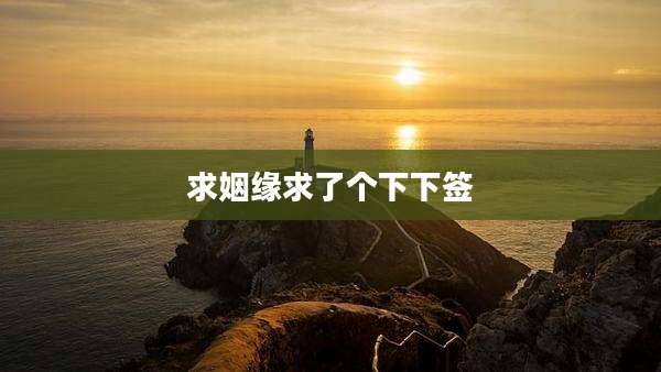 求姻缘求了个下下签