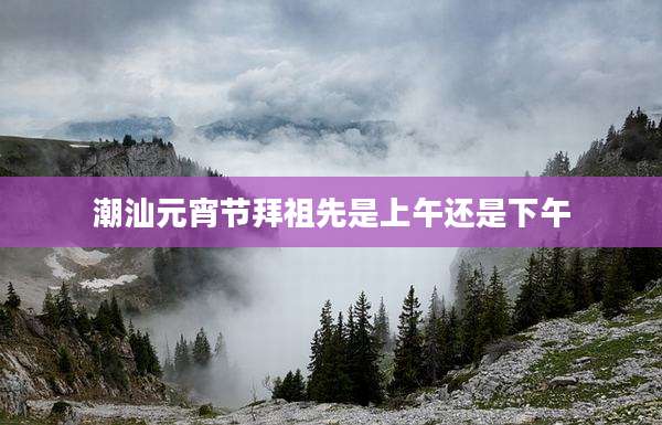 潮汕元宵节拜祖先是上午还是下午
