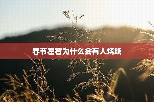 春节左右为什么会有人烧纸
