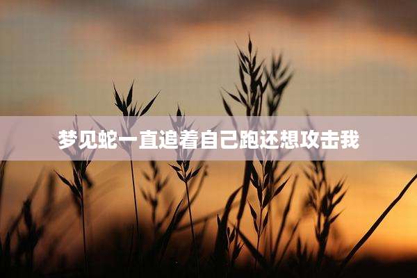 梦见蛇一直追着自己跑还想攻击我
