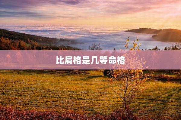 比肩格是几等命格