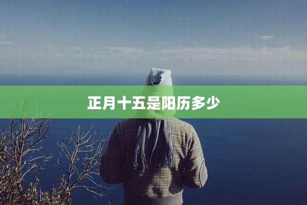 正月十五是阳历多少