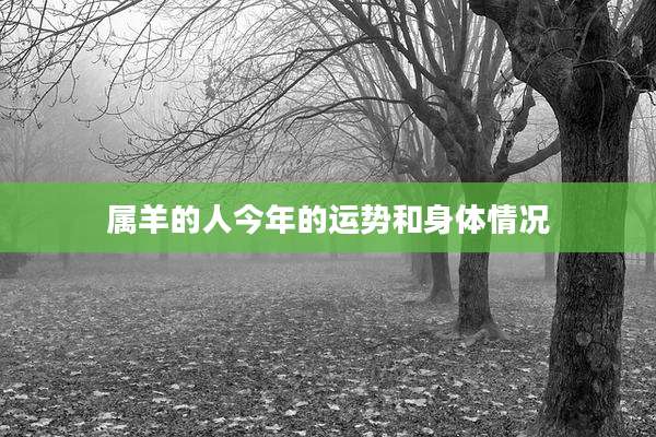属羊的人今年的运势和身体情况