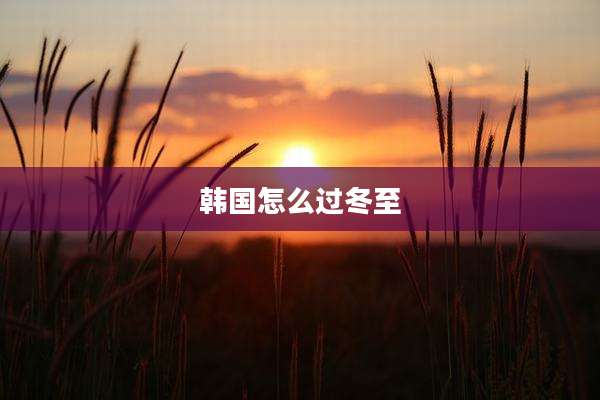 韩国怎么过冬至