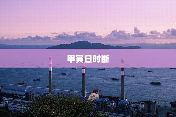 甲寅日时断