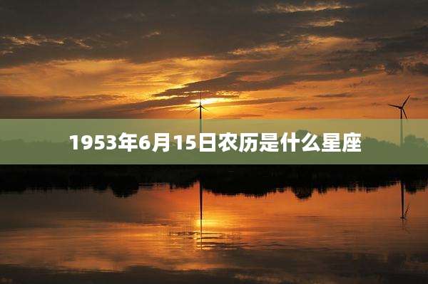 1953年6月15日农历是什么星座