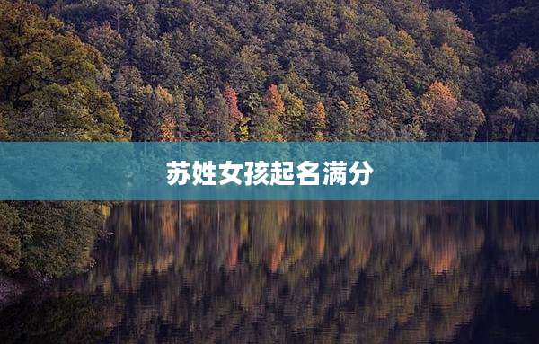 苏姓女孩起名满分